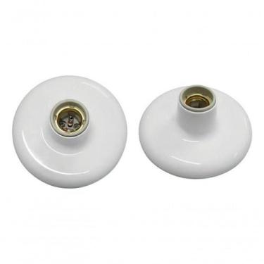 Imagem de Plafon Plástico Branco Soquete E-27 Porcelana Blister Foxlux