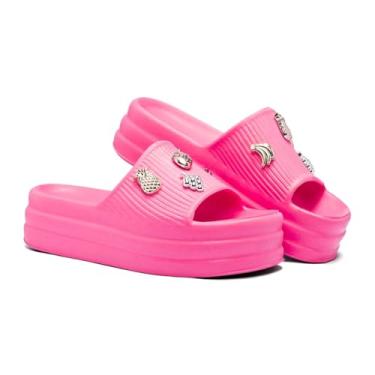 Imagem de Chinelo Slide Nuvem Conforto e Estilo - Original Com Pins Exclusivos chinelo feminino confortável chinelo para dia a dia(Pink,37)