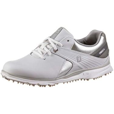 Imagem de FootJoy Tênis de golfe feminino Pro/Sl, Branco/Prata/Cinza, 34