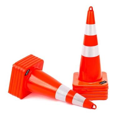Imagem de Cones de segurança de trânsito BATTIFE, pacote com 10, 70 cm, com cole