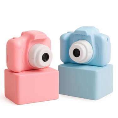 Imagem de Câmera Digital Infantil Rosa e Azul – Mini Câmera com Tela Colorida Recarregável USB com Jogos e Vídeos