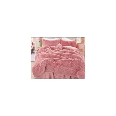 Imagem de Colcha Furry Winter de 2 lugares rosa com fronhas - Lightbek Official 