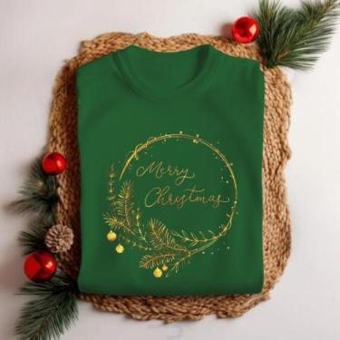 Imagem de Camiseta Unissex Natal Merry Christmas Ramo Galhos Festa Personalizada