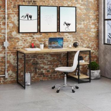 Imagem de Mesa c/Estante Baixa 150X64X75cm C/02 Prateleiras - Metalig, Carvalho