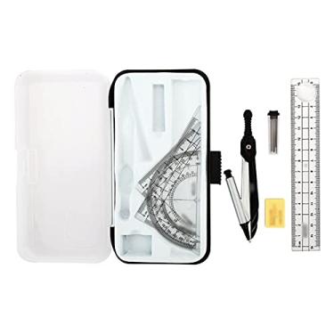 Imagem de Bússolas de desenho conjunto de bússolas de desenho conjunto de geometria de 7 peças ferramenta de precisão de geometria de bússola de metal para estudante com caixa de armazenamento kit de geometria