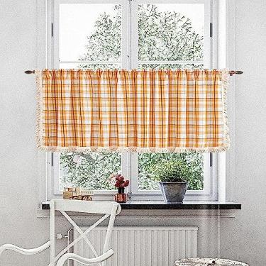 Imagem de Cortina cortinas de cozinha curtas cortinas de janela de meia cozinha, 1 peça, cortinas curtas para janelas pequenas, privacidade, 45 60 91 cm, níveis de meia cortina de casa de banho de quarto de c