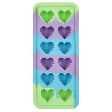 Imagem de Forma de gelo em silicone tie dye com 12 cavidades - INTERPONTE