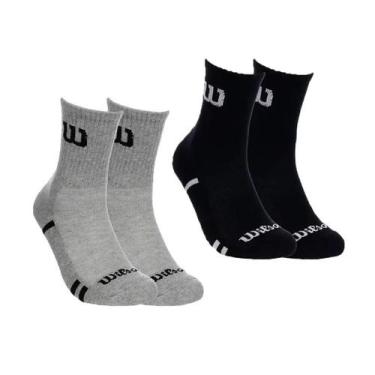 Imagem de Meia Wilson Cano Longo Pacote com 2 Preto/Cinza 39-44