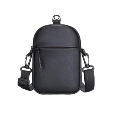 Imagem de Bolsa tiracolo masculina e feminina mochila de ombro pequena transversal no peito mochila para viagem ao ar livre caminhadas preta