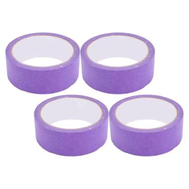 Imagem de Heayzoki 4 Unidades de Fitas de Máscara para Pintor, Fita Adesiva de Crepom para Pintura e Retoque Automotivo, Sem Resíduos, Exterior Gravável, Barreira de Permeação, Fácil de Usar (Roxo)