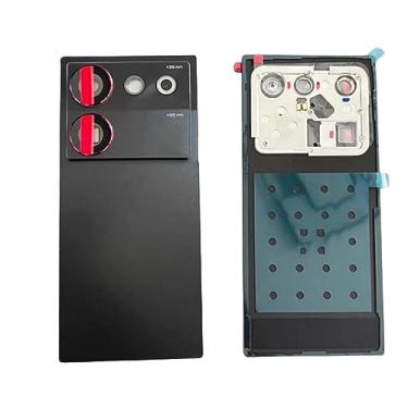 Imagem de SHOWGOOD Capa traseira para ZTE Nubia Z50 Ultra NX712J capa traseira para celular + moldura da câmera para ZTE Nubia Z50 Ultra bateria traseira (prata)