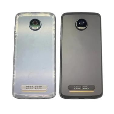 Imagem de SHOWGOOD Capa de bateria para Motorola Moto Z2 Play com moldura de câmera, peças de reposição para Motorola Moto Z2 Play (cinza)