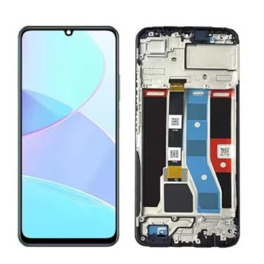 Imagem de Para Oppo Realme C51 LCD RMX3830 Display Touch Screen Digitalizador Montagem Substituição (Preto com Moldura)