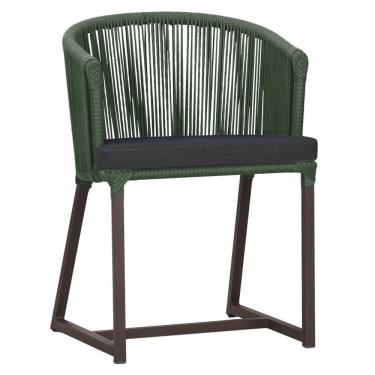 Imagem de Cadeira De Jantar Noronha Alumínio Marrom E11 Trama Original Verde