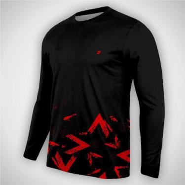 Imagem de Camiseta Masculina Dry Fit UV 50 Manga Longa Conforto Treino e Dia a D