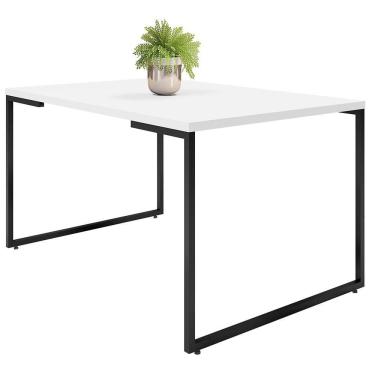 Imagem de Mesa De Jantar 4 Lugares Retangular 136 Cm Branco Fosco