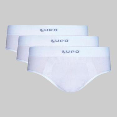 Imagem de Kit 3 Cuecas Slip Lupo Micromodal sem costura 00681-001, Branco, GG