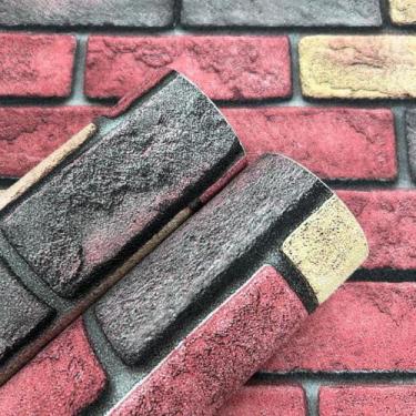 Imagem de Revestimento de Parede Adesivo Tijolo Vintage 50CM X 2,8M Rolo Plavi D