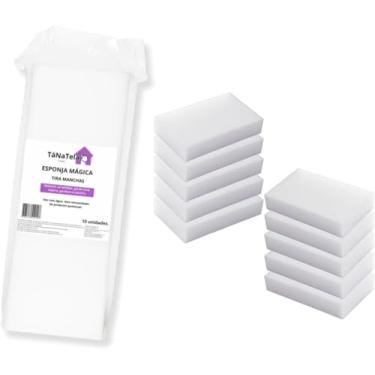 Imagem de 10 Esponjas Mágicas Bucha Tira Manchas Multiuso Limpeza Pesada Para Parede Tênis Limpa Só Com Água