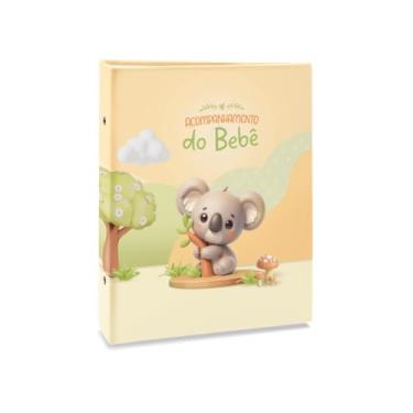 Imagem de Álbum de fotos Ical, encadernação tradicional, para 80 fotos 15x21cm - linha Bebê Acompanhamento - modelo amarelo - coala - 84