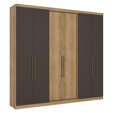 Imagem de Guarda Roupa Casal Passione Ultra 6 Portas Capuccino Cacau Acetinado - Thb