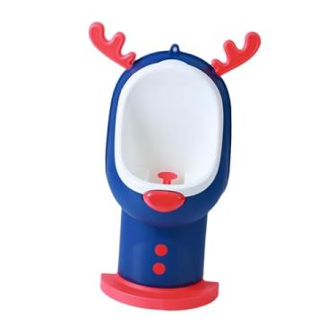 Imagem de Fenteer Mictório de pé, mictório de treinamento para usar o penico com alvo engraçado, fixado na parede, bonito, para treinamento de xixi no vaso sanitário, Azul
