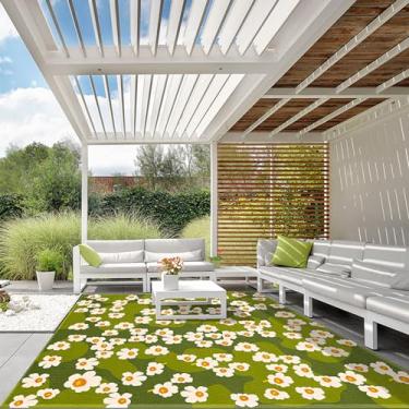 Imagem de Tapete para ambientes externos, 12 x 17 cm, canudo de plástico impermeável, impermeável, tropical, hidrofóbico, não mofado, para deck, anticongelante, resistente a rasgos, tapete têxtil para jardim e