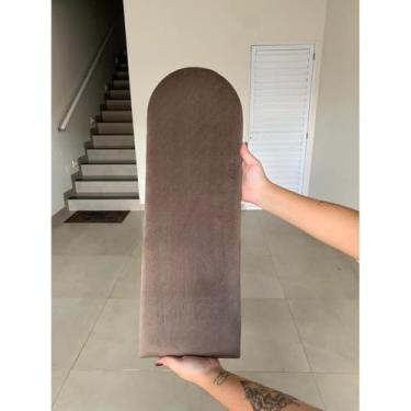 Imagem de Cabeceira Modular Estofada Autocolante – Painel Decorativo em MDF e Suede para Quarto(Marom,17 peças)