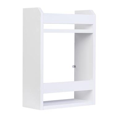 Imagem de Prateleira MDF Multiuso Com Repartições Fixada Na Parede Suporte Invisivel (BRANCO)