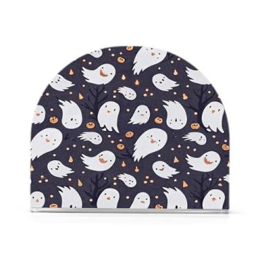 Imagem de JUZIHAI Porta-guardanapos de Halloween bonito Boo para mesa dispensador de guardanapos de acrílico para mesa suporte de lenços independente para cozinha sala de jantar bar festa decoração de casa