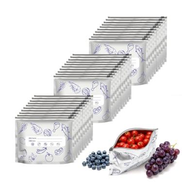 Imagem de Fxfenoxo Sacos de armazenamento reutilizáveis de alumínio para congelador com zíper selável para alimentos (30 peças, médio)