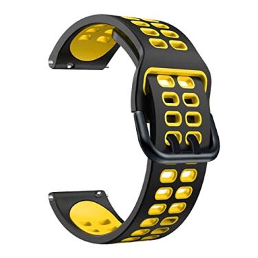 Imagem de BKUANE Pulseiras de silicone Pulseira de relógio para TicWatch Pro 3 Ultra/LTE/2021 GPS S2 E2 GTX Pulseiras de substituição 20 22mm Pulseira (Cor: Amarelo, Tamanho: Para TicWatch 2)