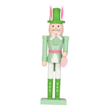 Imagem de predolo Estatueta Quebra-Nozes da Páscoa, Centro de Mesa, Figura Quebra-Nozes de Madeira para Sala de Estar, Decoração de Primavera, Decoração de Casa, Verde