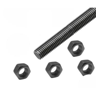 Imagem de Barra Roscada Polida 1" 1 Metro E 4 Porcas Sextavadas - FERRARI PARAFU