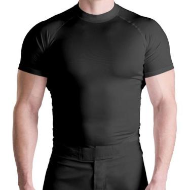 Imagem de Rash Guard Lisa Preta Manga Curta - Atlética, GG
