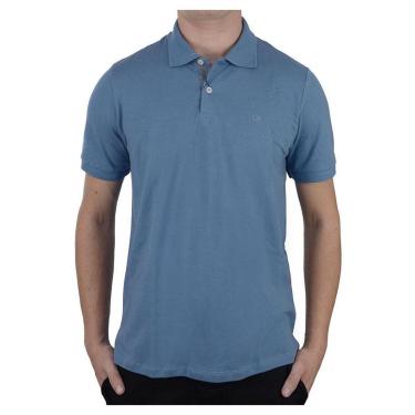 Imagem de Camisa Masculina Ogochi Gola Polo Essencial Slim Azul - 0074-Masculino