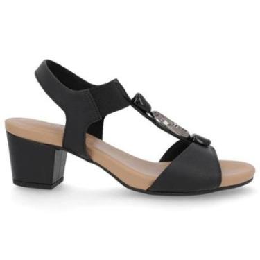 Imagem de Sandália Feminina Usaflex Y8220 Couro Salto Bloco-Feminino