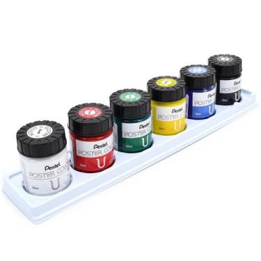 Imagem de Kit Tinta Guache Profissional Pentel - 6 Cores