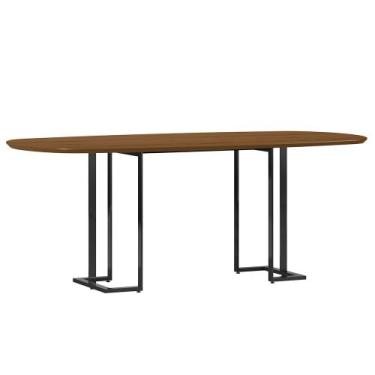 Imagem de Mesa de Jantar 8 Lugares Retangular Orgânico 200cm Pés Industrial Alin