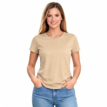 Imagem de Camiseta Feminina Algodão Básica Casual Confortável Dia a Dia-Feminino