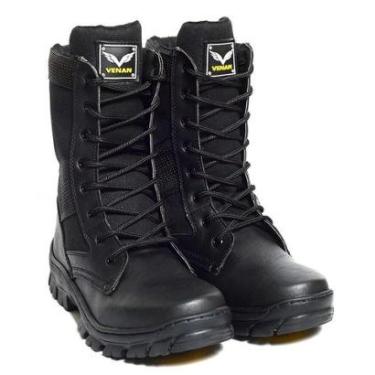 Imagem de Bota Masculina Coturno Tática Cano Alto Sola Costurada Alta Durabilidade Resistencia Ma...