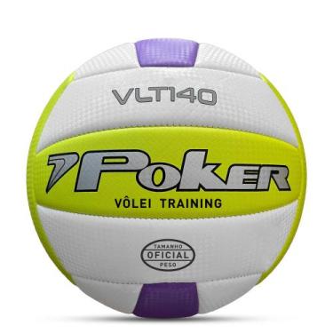 Imagem de Bola de Volei Poker Training VLT 140 05844, Verde claro, Branco, Roxo