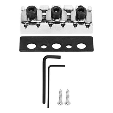 Imagem de Porca de Travamento de Guitarra Elétrica de 42,5 Mm, Porca de Travamento de Guitarra Elétrica de Ajuste de Altura Com Chave de Parafusos para Guitarra Elétrica de 7 Cordas (Prata)