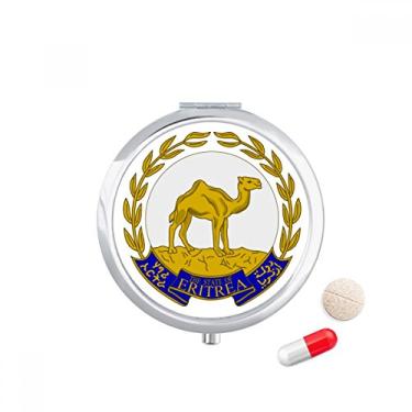 Imagem de Estojo de comprimidos com emblema nacional da África da Eritreia, compartimento para armazenamento de medicamentos