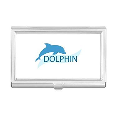 Imagem de Blue Ocean Docile Dolphin Illustrate Porta-cartões de visita Carteira de bolso