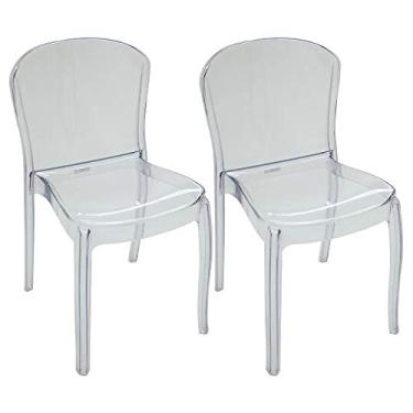 Imagem de Kit 2 Cadeiras Transparentes Sem Braços Anna Policarbonato Tramontina