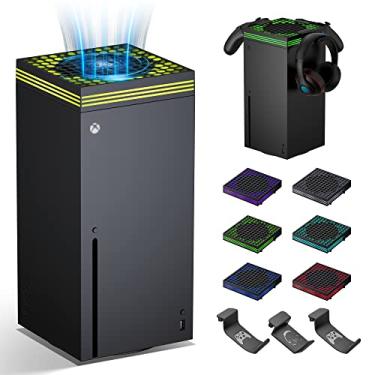 Imagem de ZAONOOL Cooling Fan for Xbox Series X Console - High Speed Top Fan Cooler System with 13 RGB LED Light Modes, Low Noise, Dust Proof, Keeps Your Xbox Console Cool, Fits Horizontal or Vertical Placement