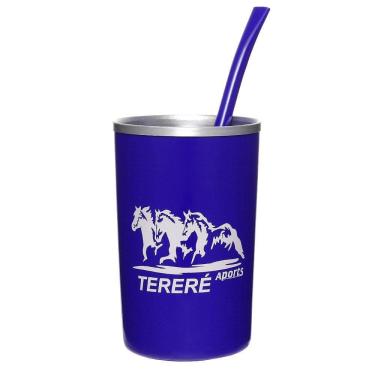 Imagem de Copo para Tereré Azul de Alumínio Revestido em Plástico com Bomba Rodeo West 27021