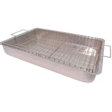 Imagem de Forma Tabuleiro N°5 Com Grelha Grade Para Assar Borda Alta