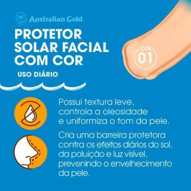 Imagem de Protetor Solar Facial Australian Gold Fps60 Cor 01 40G
